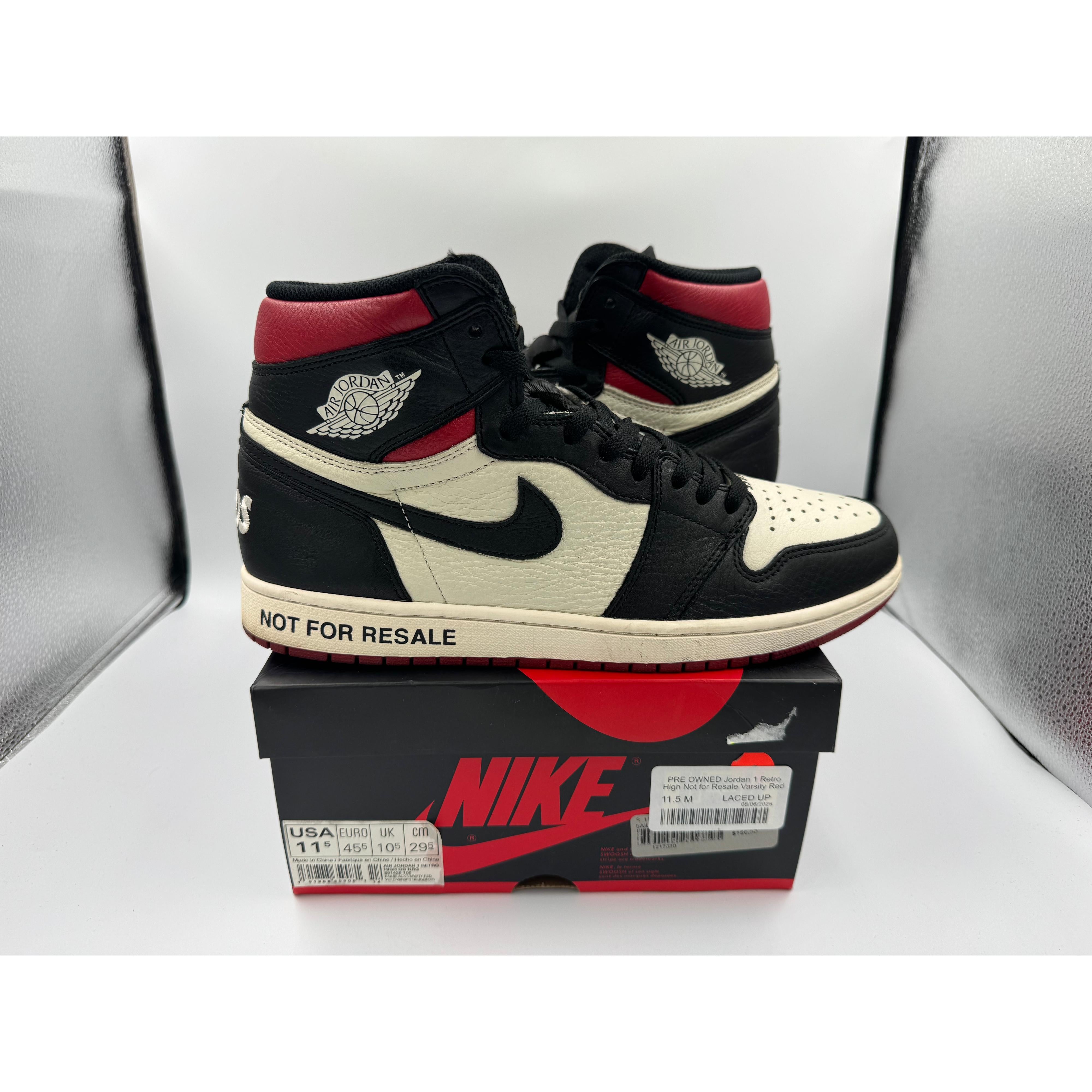 PRE OWNED Jordan 1 Retro High Not for Resale Varsity Red