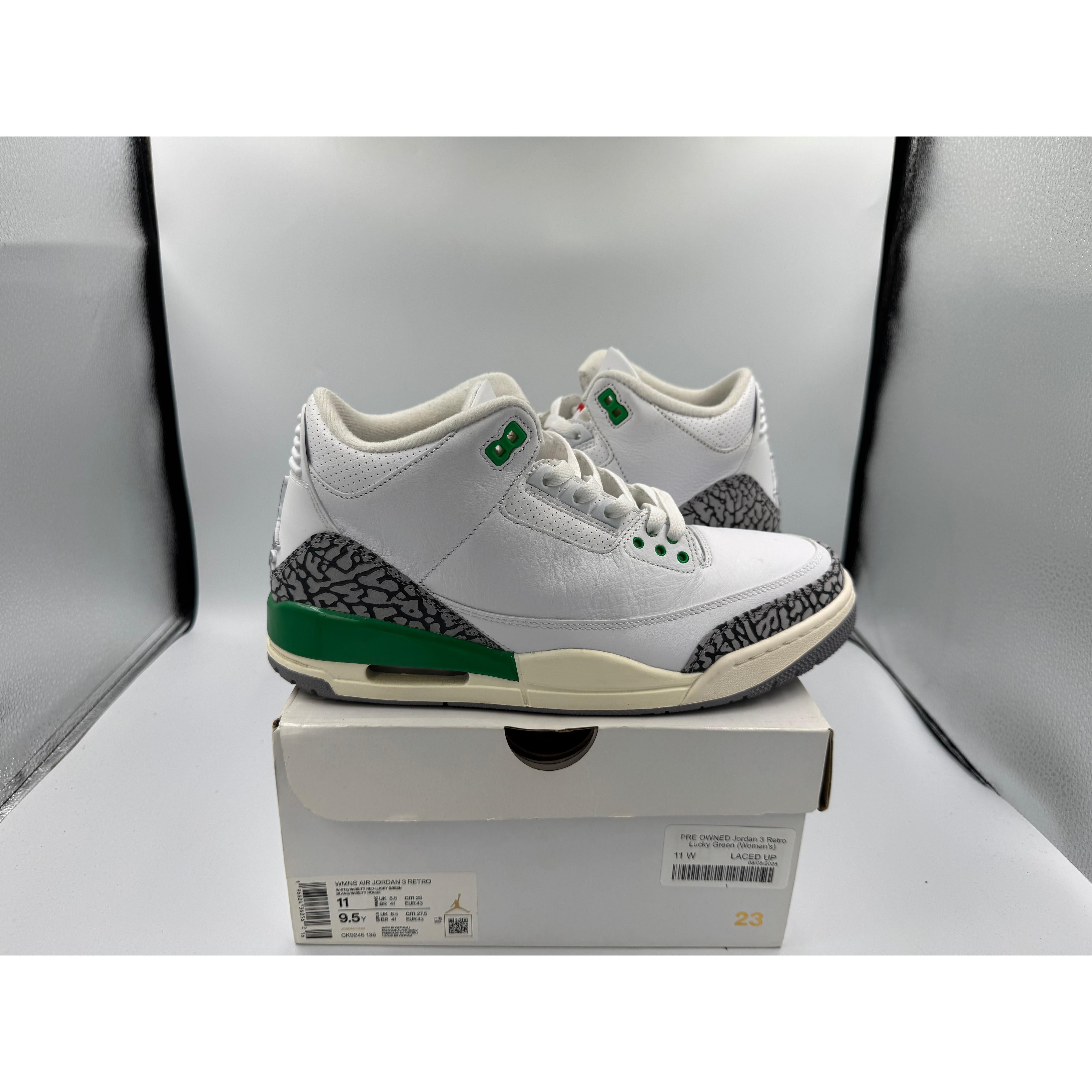 PRE OWNED Jordan 3 Retro Lucky Green (Women's)
