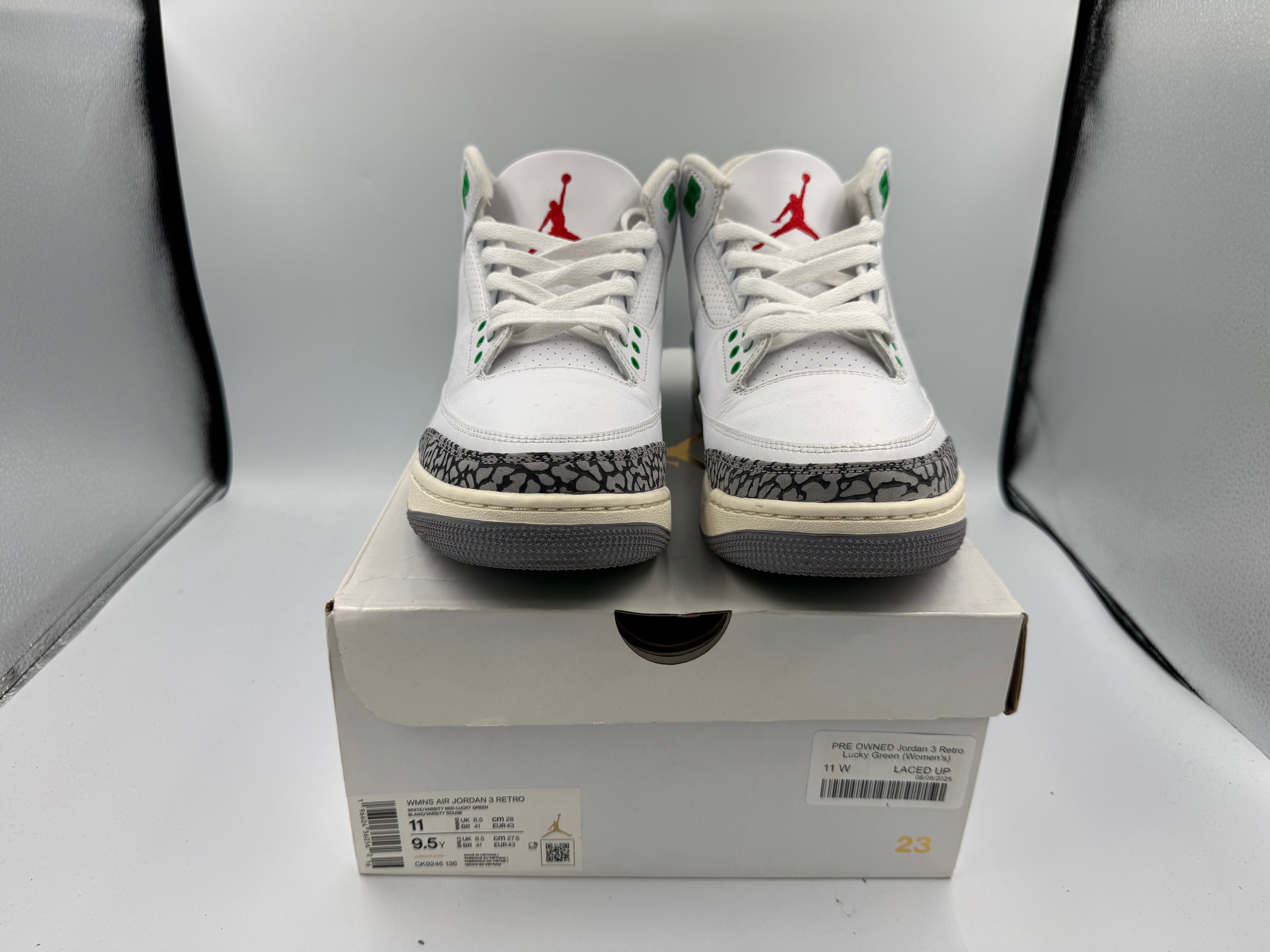PRE OWNED Jordan 3 Retro Lucky Green (Women's)
