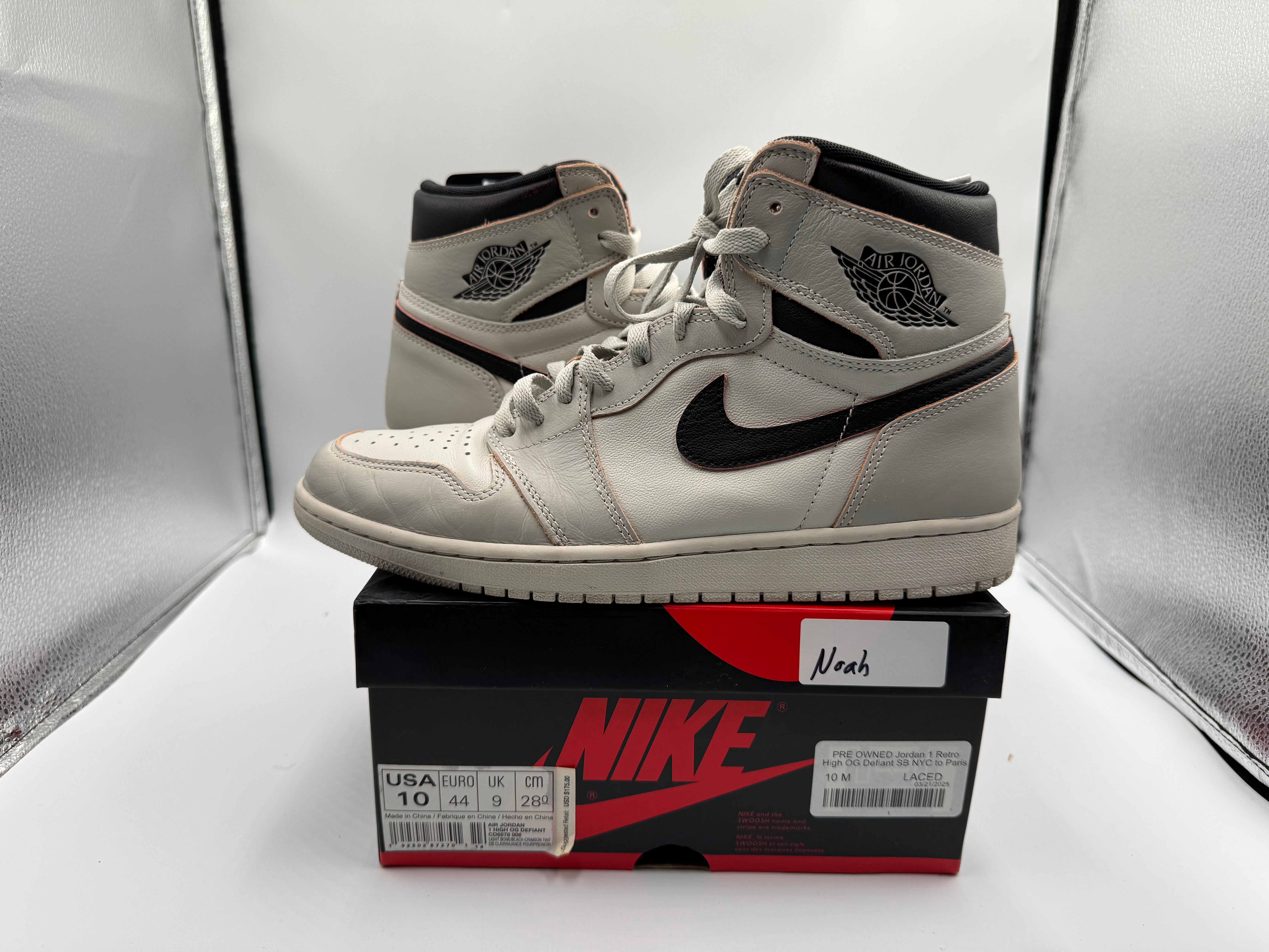 PRE OWNED Jordan 1 Retro High OG Defiant SB NYC to Paris