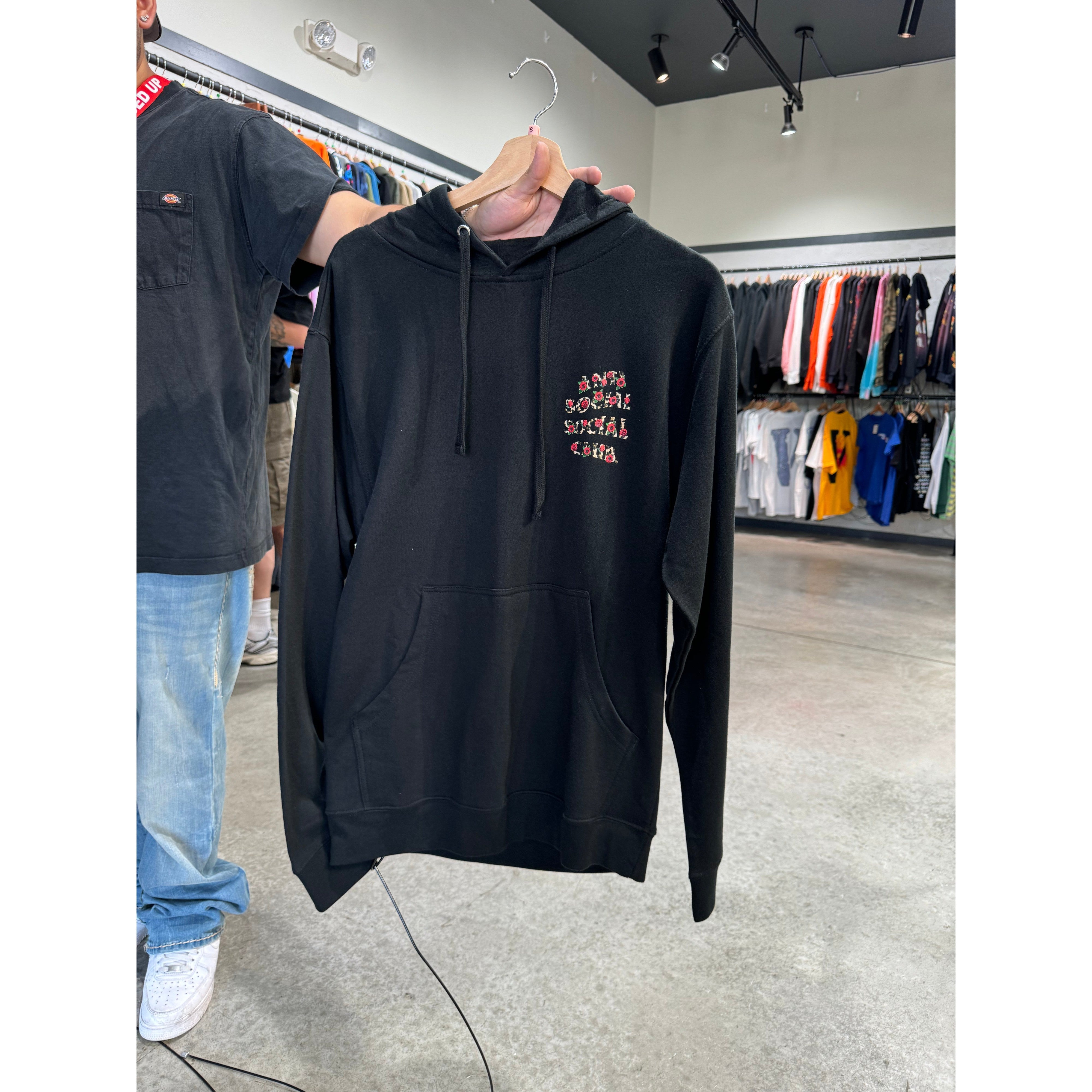 Anti Social Social Club Leopard Flower Hoodie Black