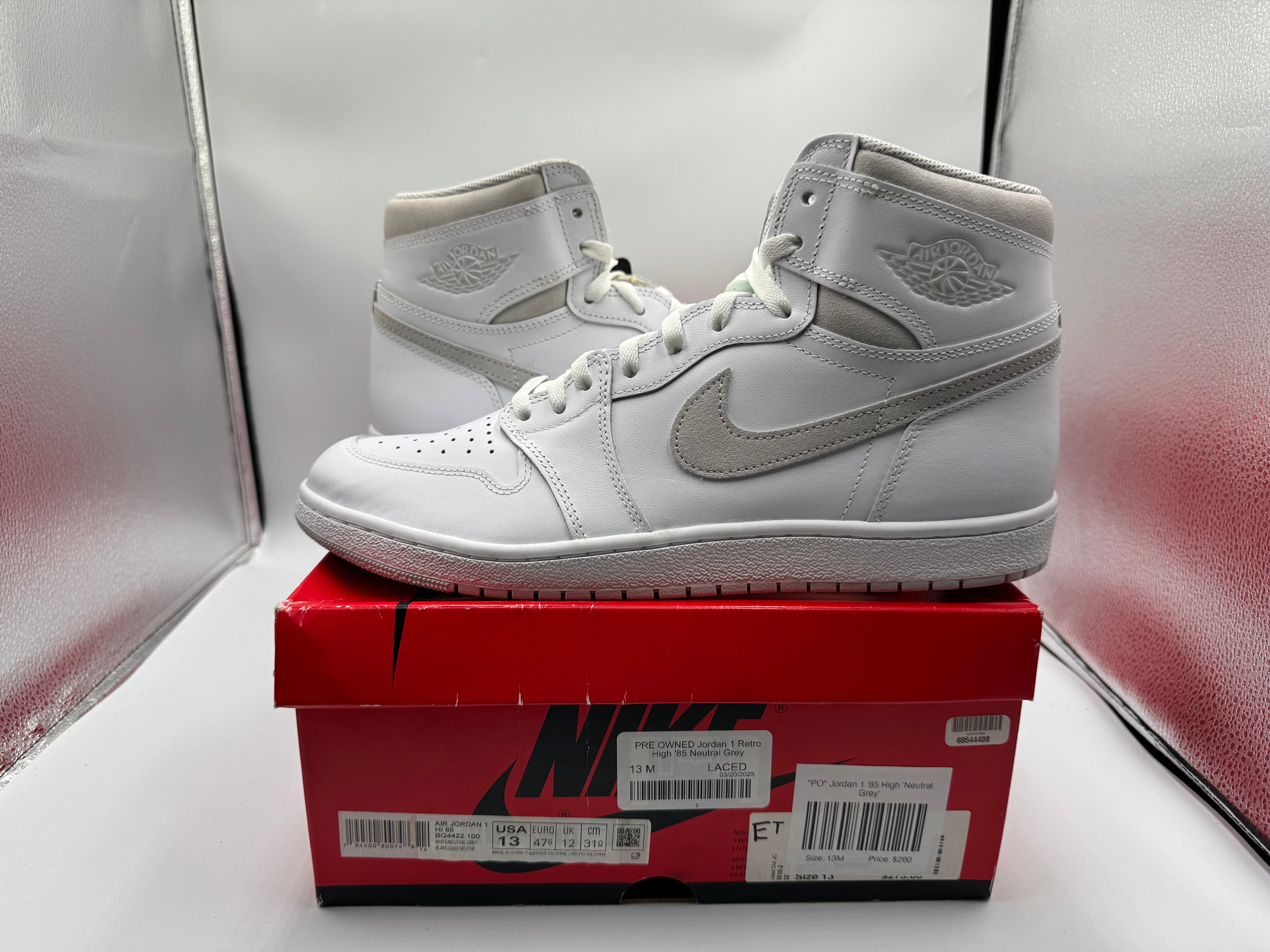 PRE OWNED Jordan 1 Retro High '85 Neutral Grey