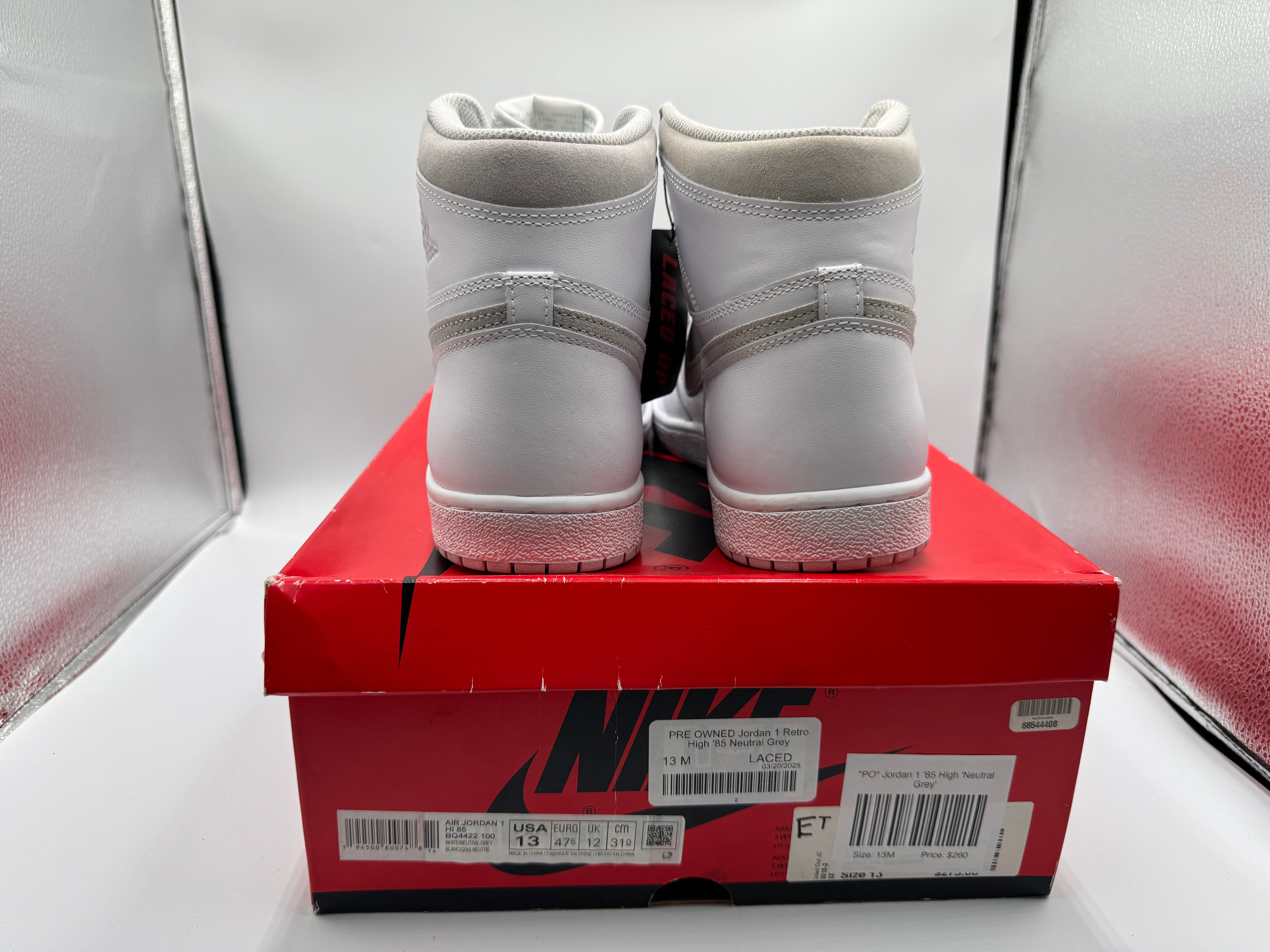 PRE OWNED Jordan 1 Retro High '85 Neutral Grey
