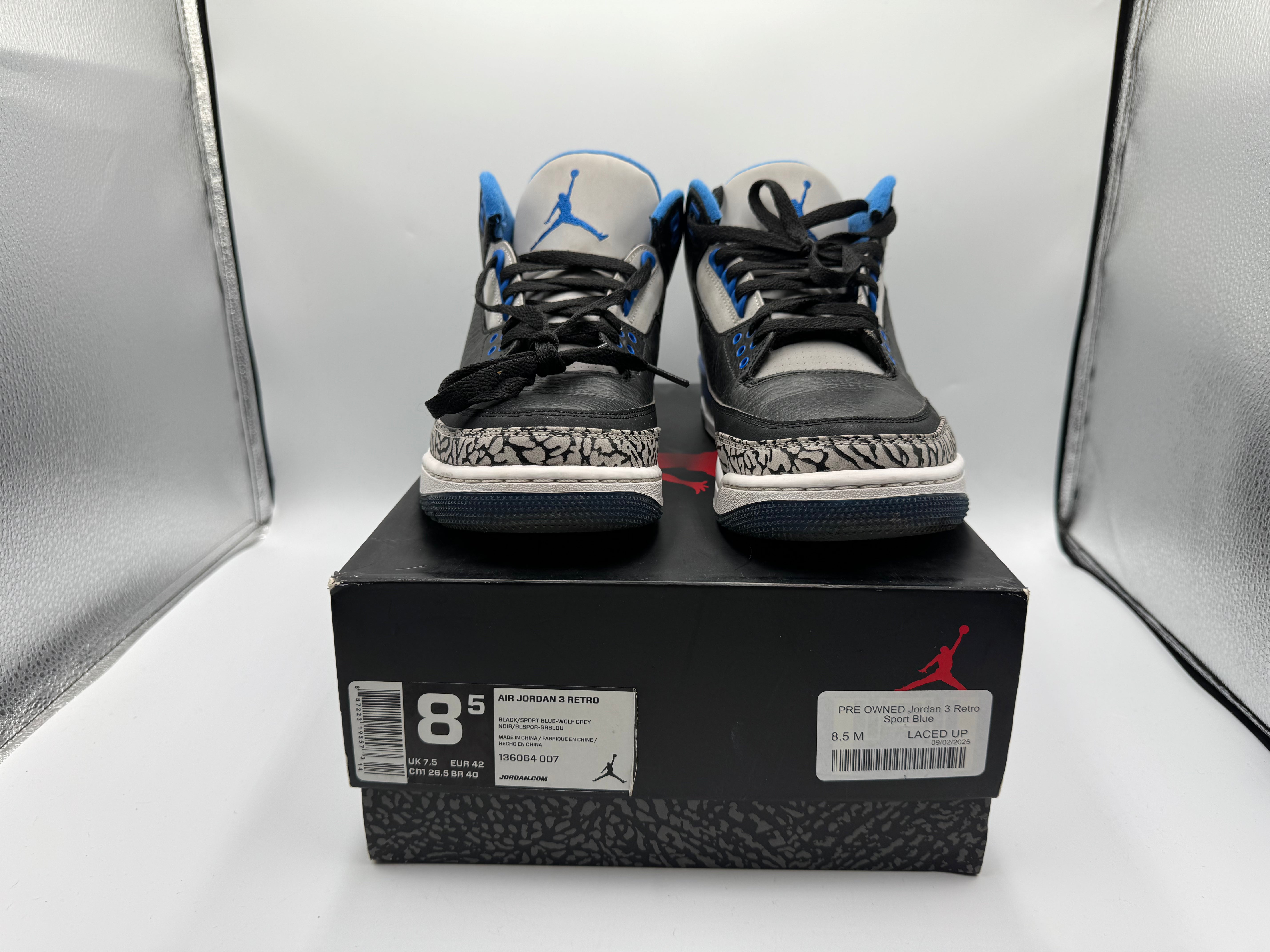 PRE OWNED Jordan 3 Retro Sport Blue