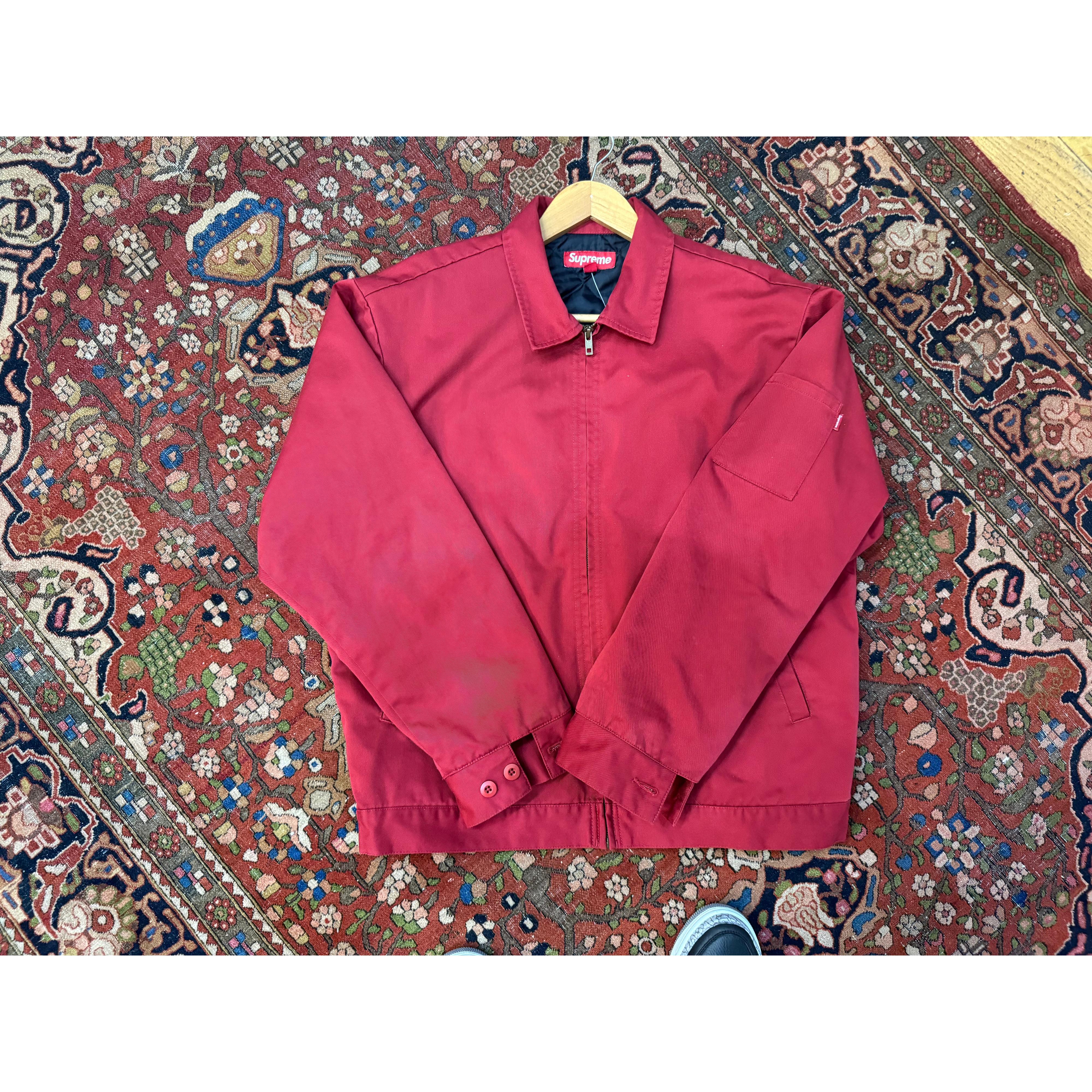 PRE OWNED Supreme H.R. Giger Embroidered Work Jacket Red