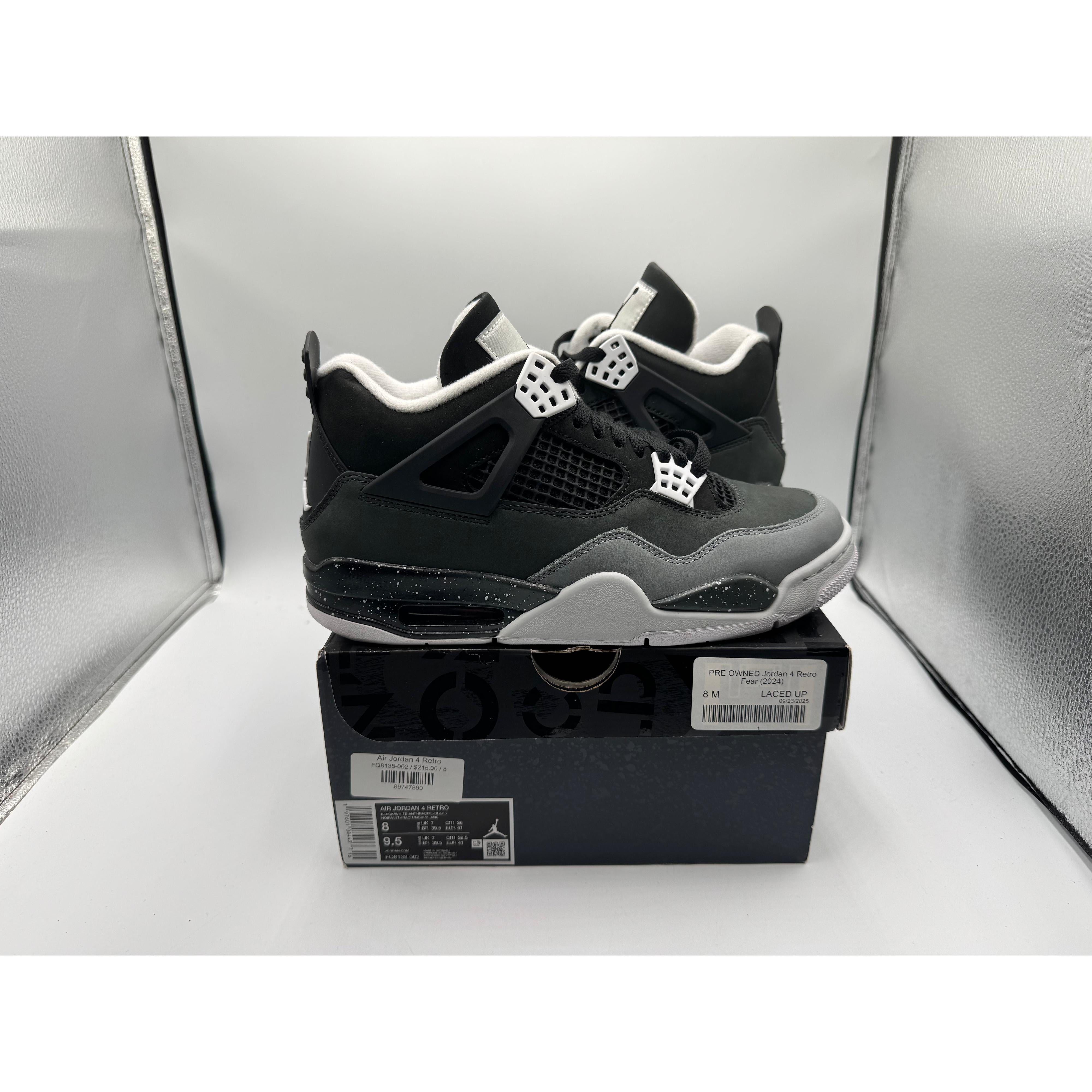 PRE OWNED Jordan 4 Retro Fear (2024)