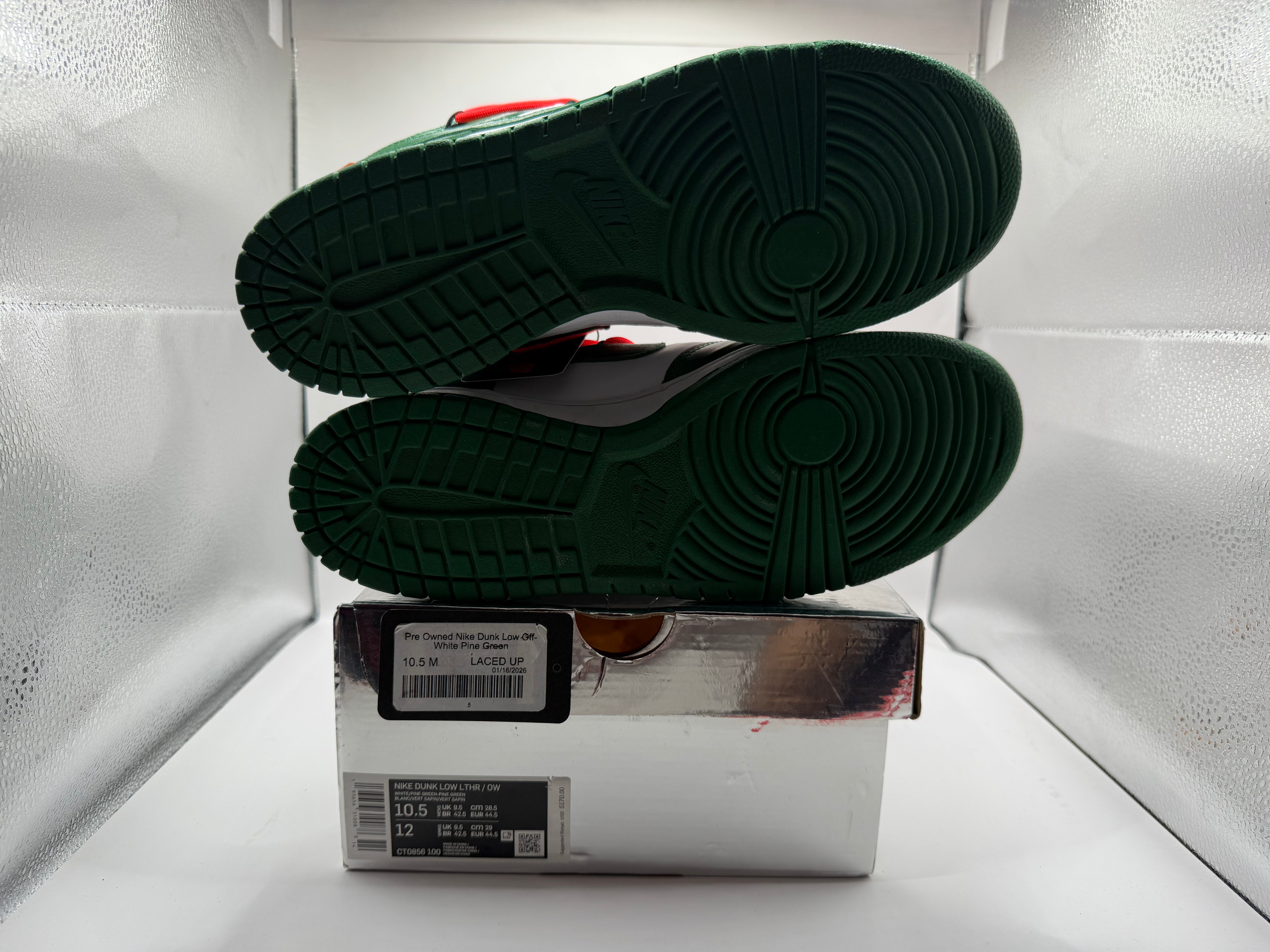 Pre Owned Nike Dunk Low Off-White Pine Green