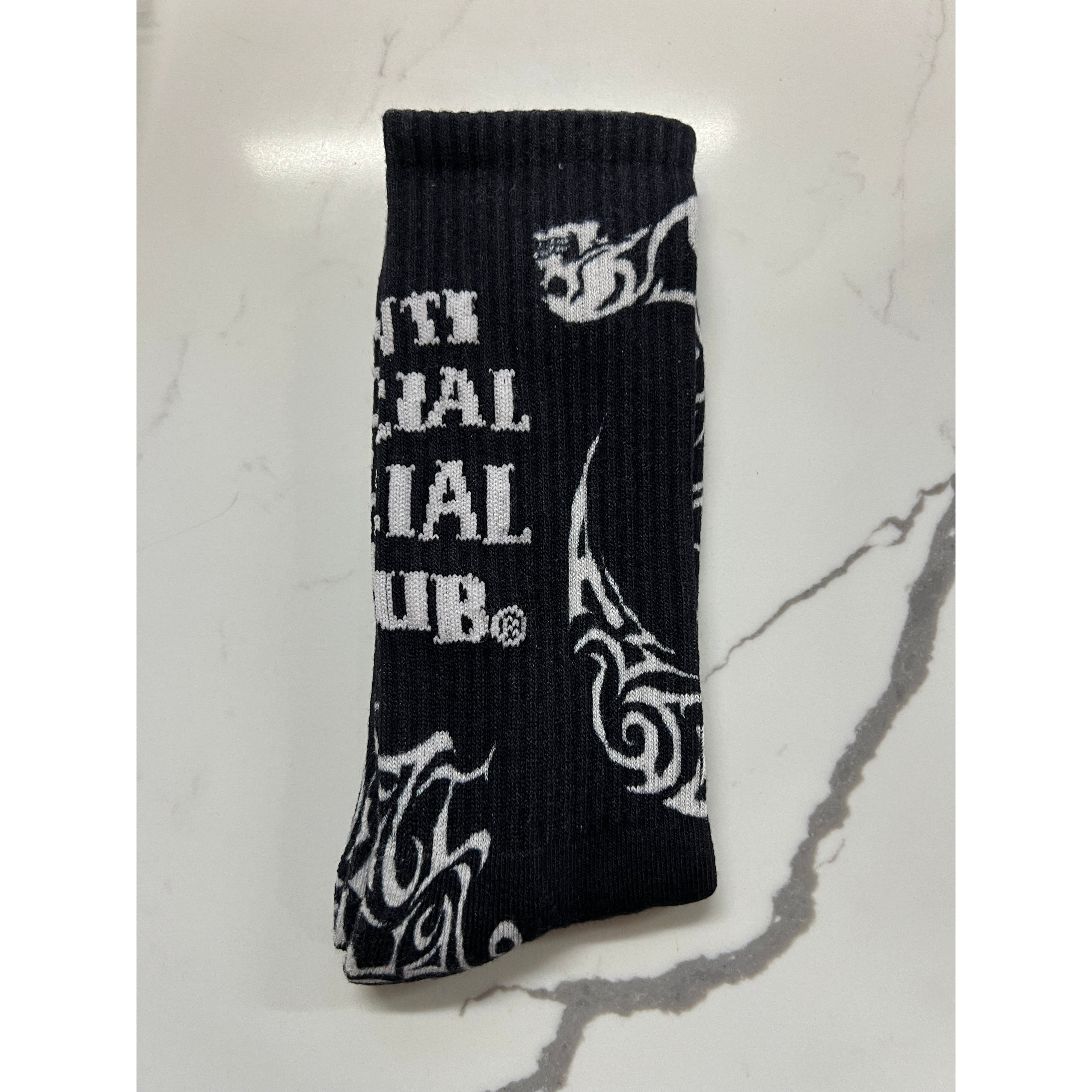 Anti Social Social Club ASSC Paisley Socks Black