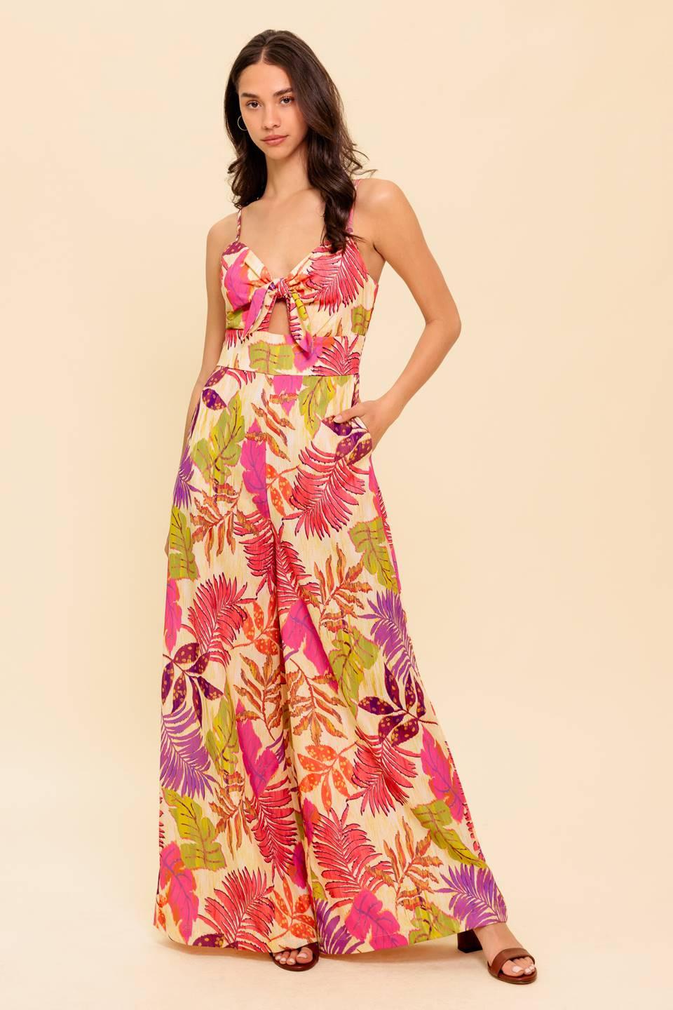 SAFE HAVEN PINK WOVEN JUMPSUIT