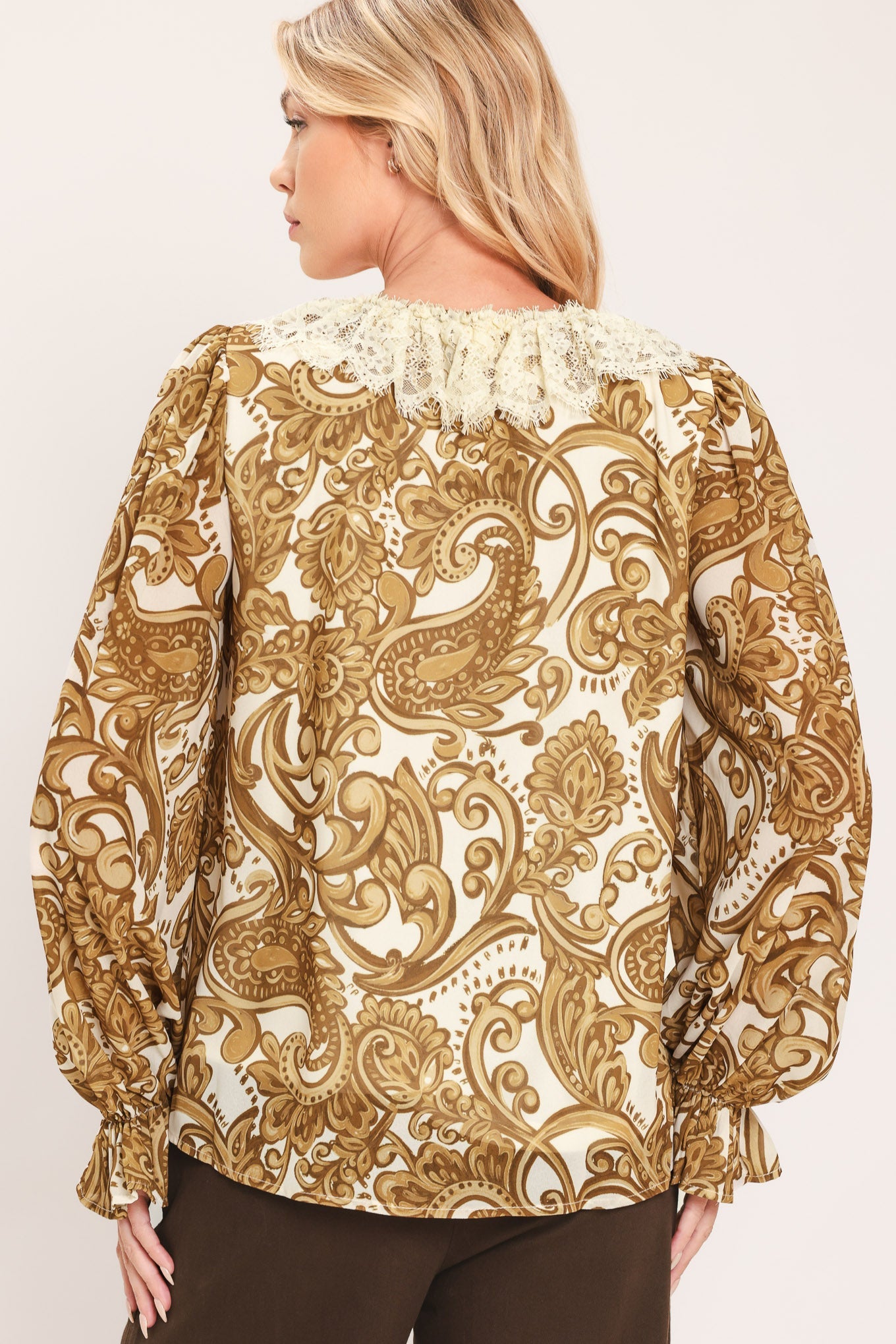 BUTTERCREAM BROCADE BEAUTY WOVEN TOP