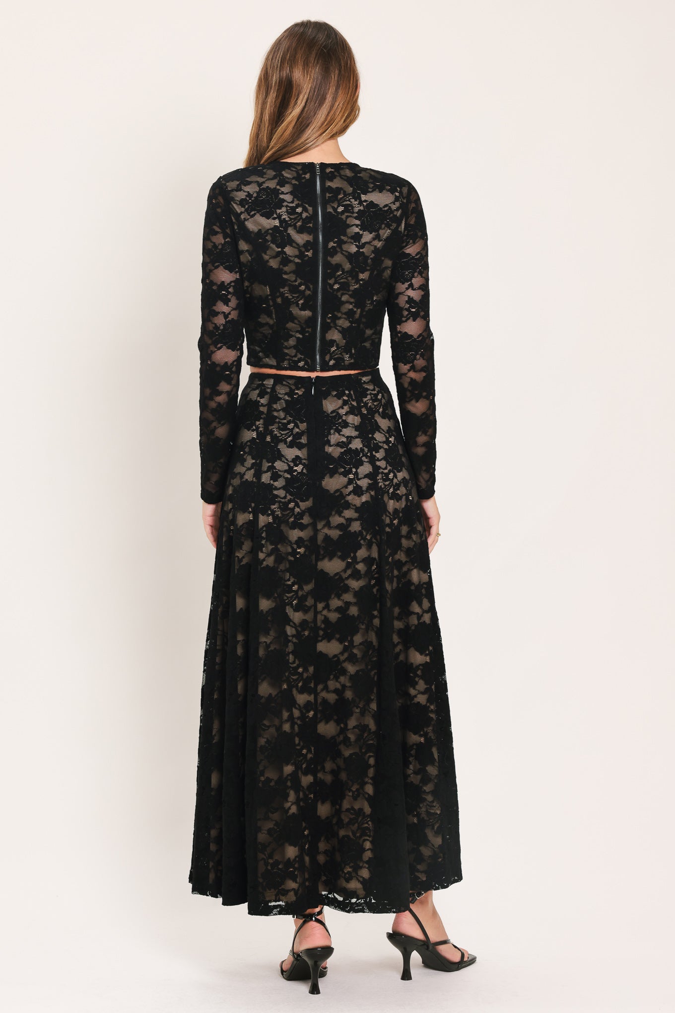 NOIR LACE MOONRISE WOVEN LACE CROP TOP
