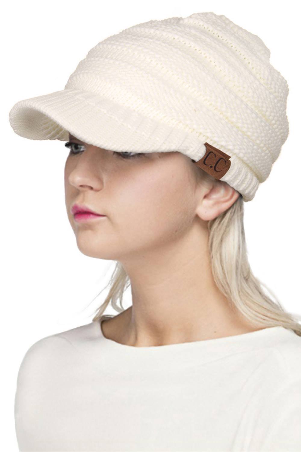 C.C Ribbed Knit Brim Beanie
