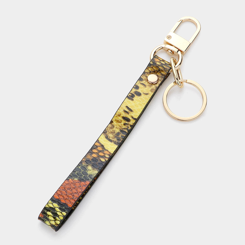 Snake Skin Faux Leather Keychain