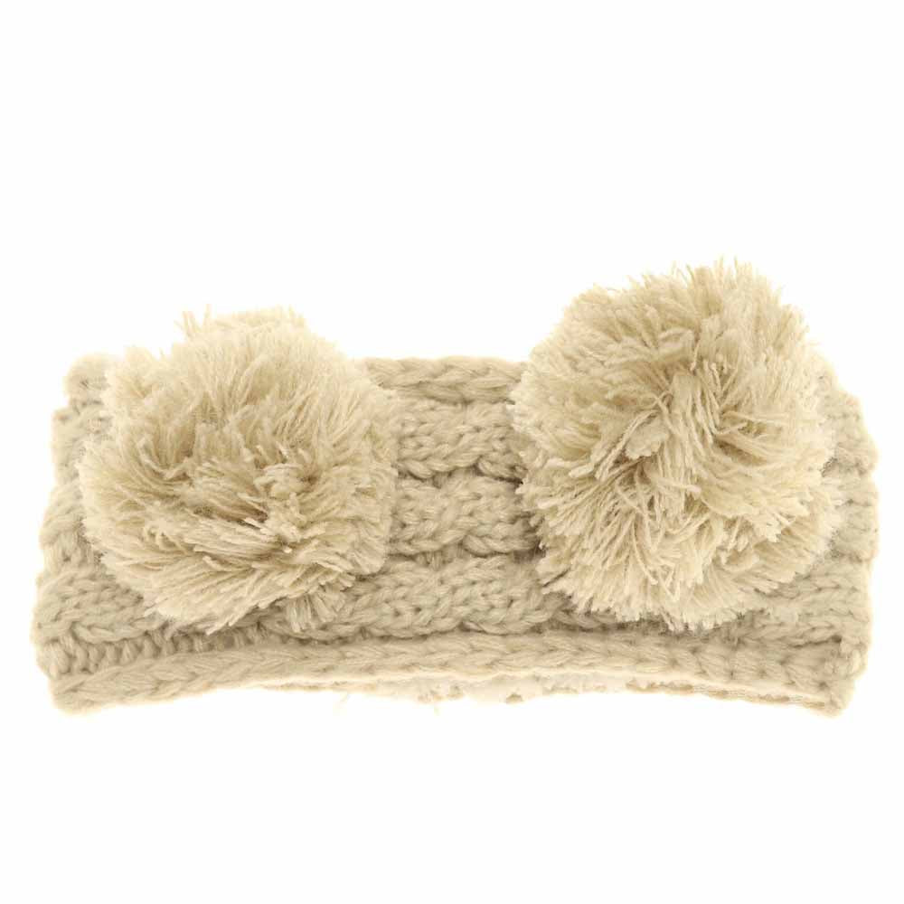 KIDS Solid Double Pom C.C Head Wrap
