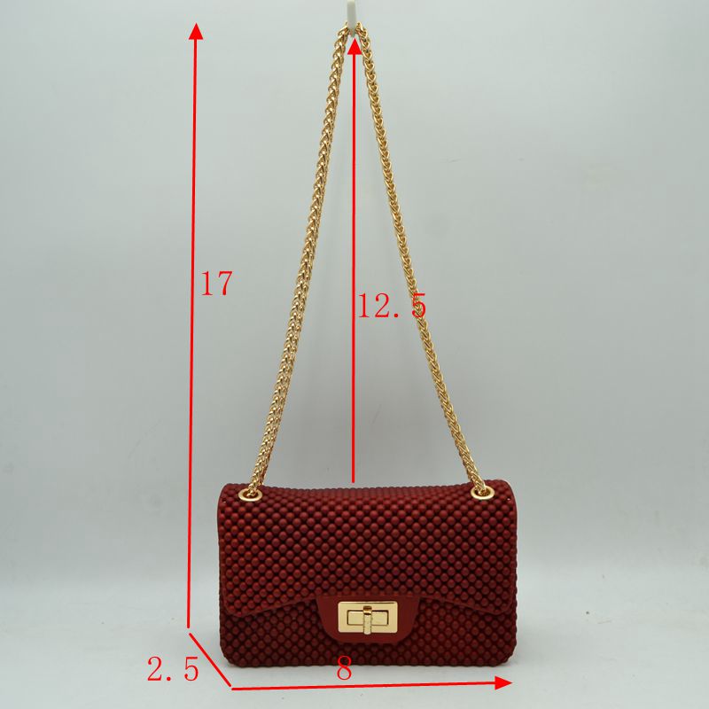 Textured Flap Shoulder Bag with Metallic Chain Strap
