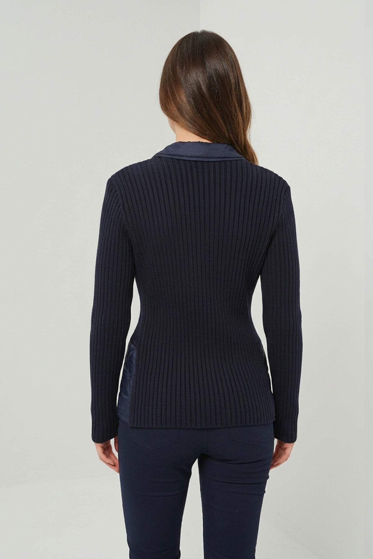 Sora Mixed Media Quilted Front 3-Button Blazer
