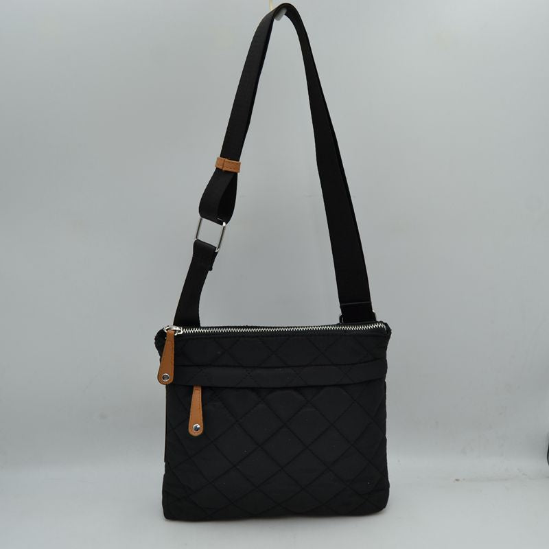 Quilted Crossbody Messenger Bag with Adjustable Strap
