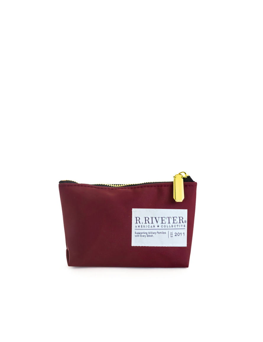 Lucy Mini Zipper Pouch | Wine Nylon