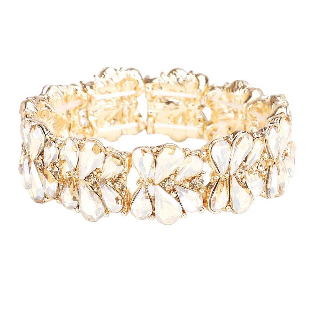 Teardrop Cluster Stretch Evening Bracelet