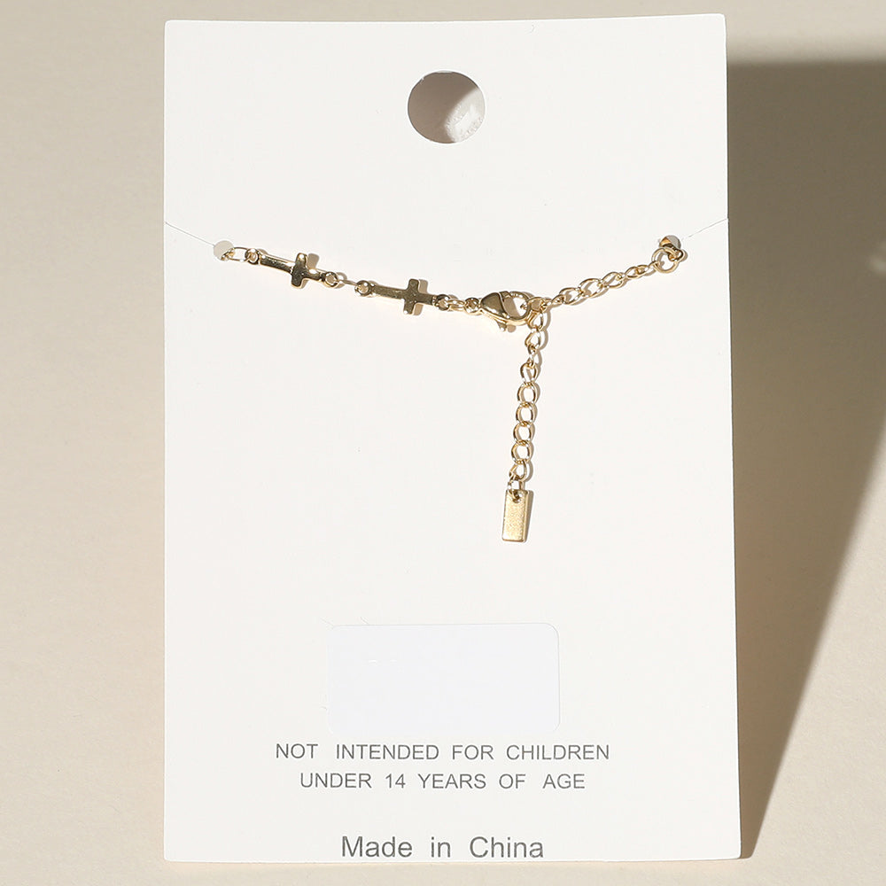 Stainless Steel Cross Link Chain Bracelet