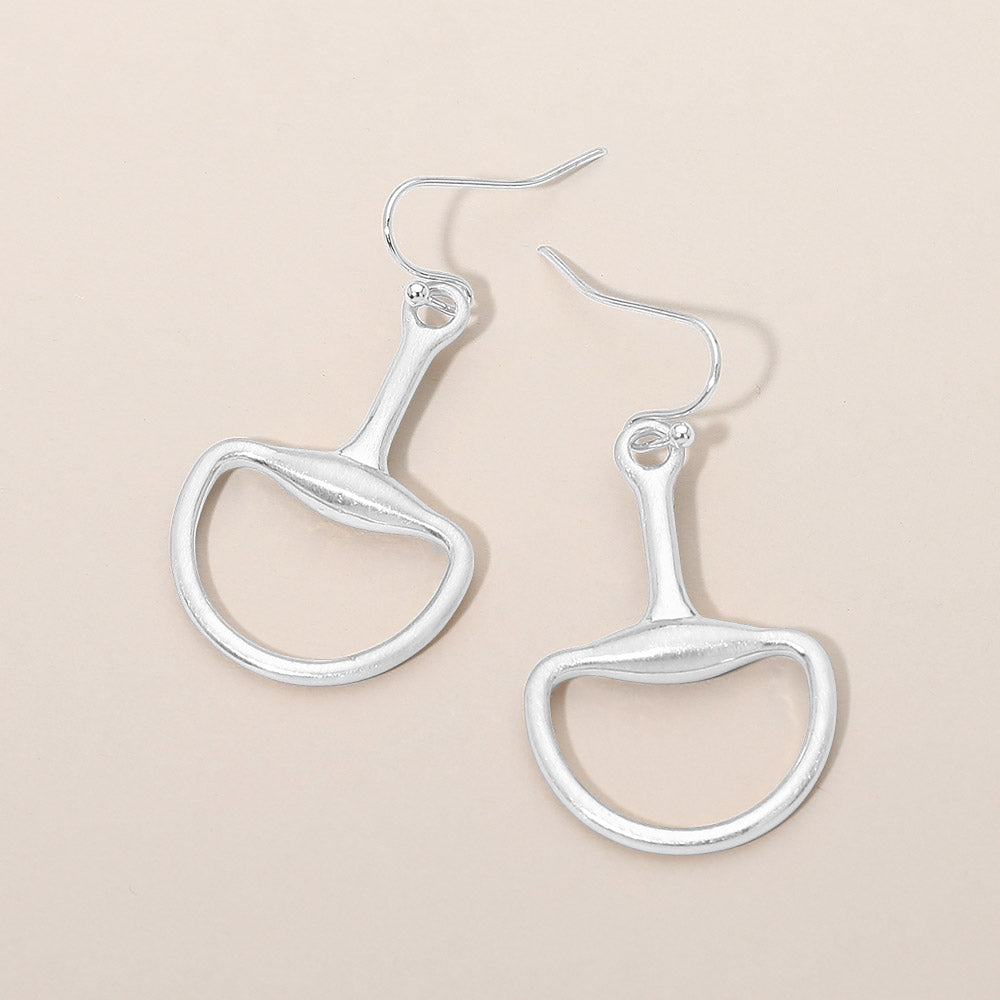 Metal Half Horsebit Drop Earrings
