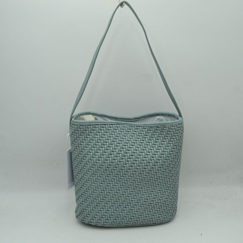 Woven Bucket Hobo Bag with Wide Shoulder Strap