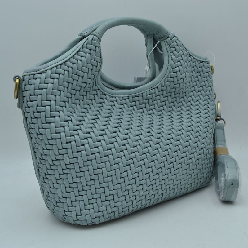 Woven Basket Weave Top-Handle Crossbody Bag and Handbag with Adjustable Strap