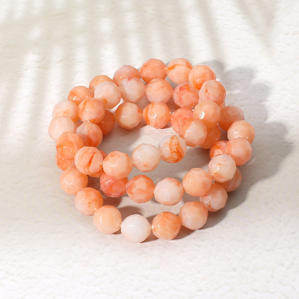 3PCS - Faceted Beaded Stretch Multi Layered Bracelets