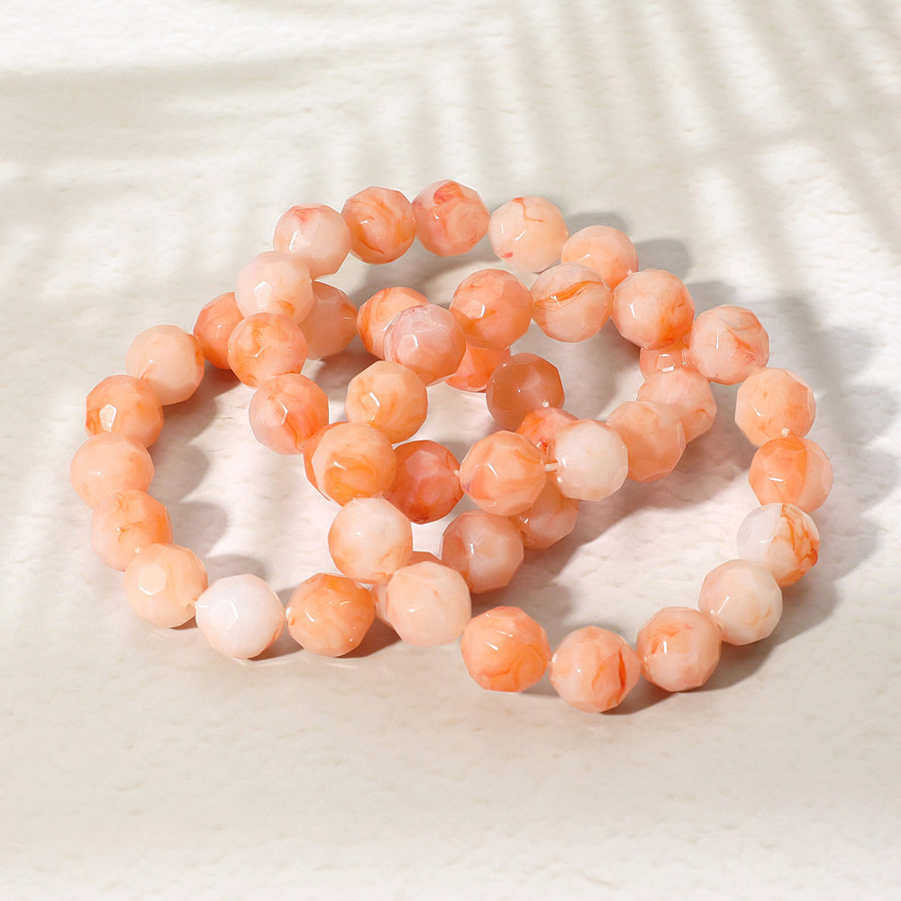 3PCS - Faceted Beaded Stretch Multi Layered Bracelets