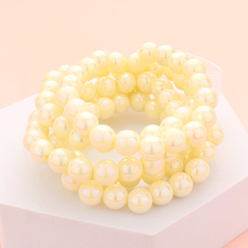 5PCS - Hologram Beaded Stretch Bracelets