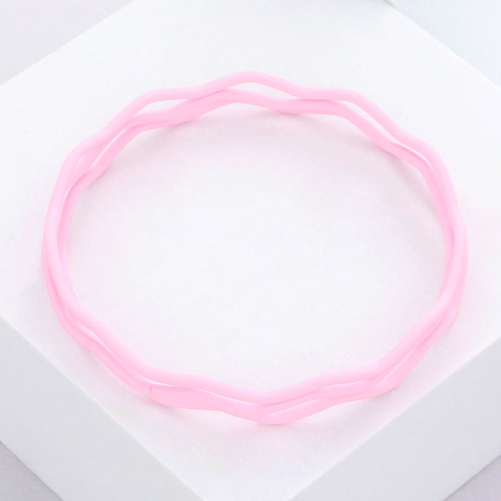 3PCS - Zigzag Chevron Wavy Bangle Bracelets