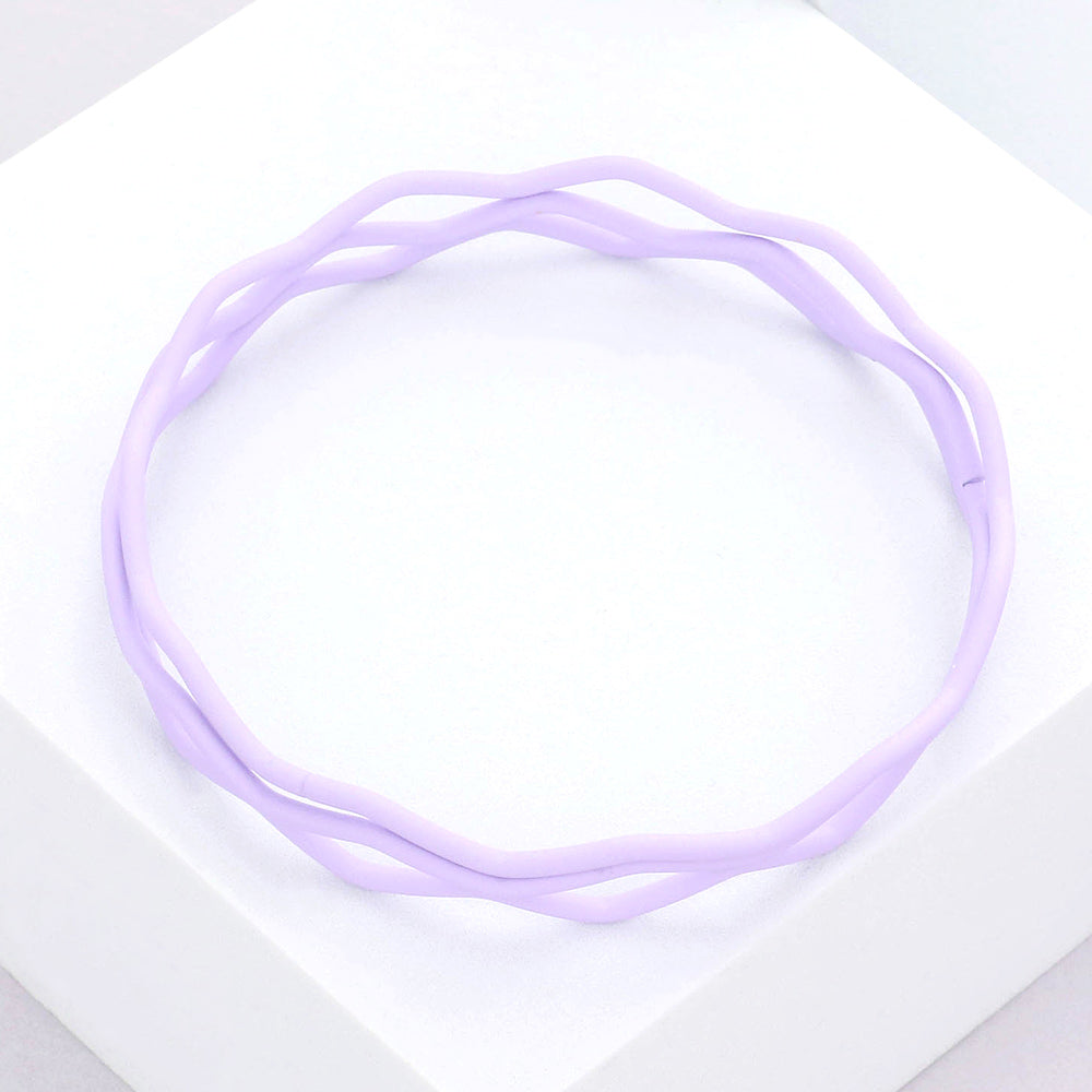 3PCS - Zigzag Chevron Wavy Bangle Bracelets