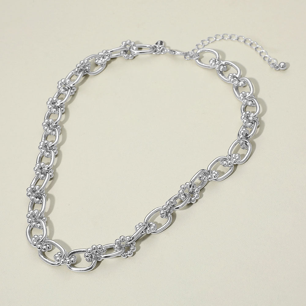 Bubble Floral Link Chain Necklace