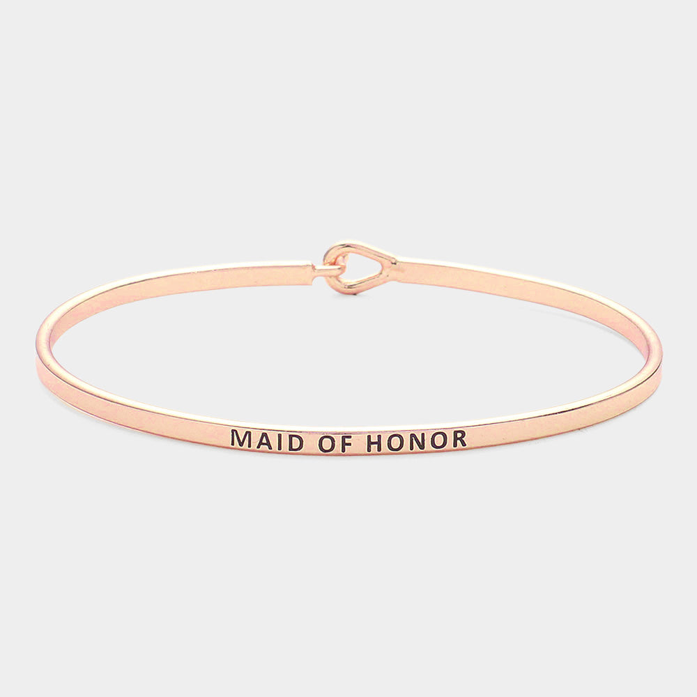 Maid of Honor Thin Metal Hook Bracelet