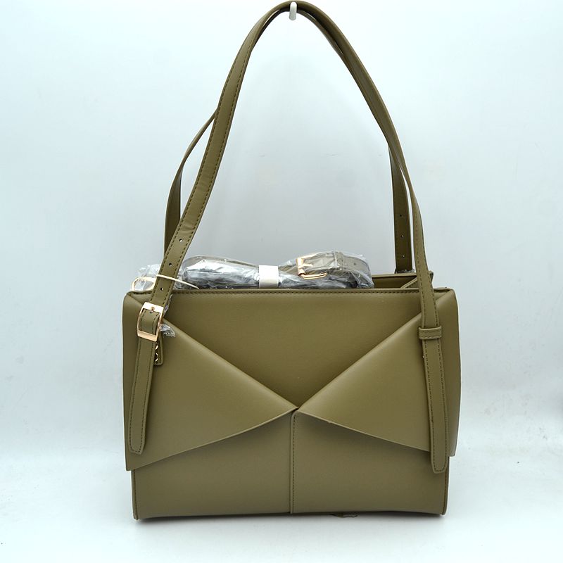 Geometric Envelope Flap Multi-Compartment Tote Bag with Long Shoulder Straps