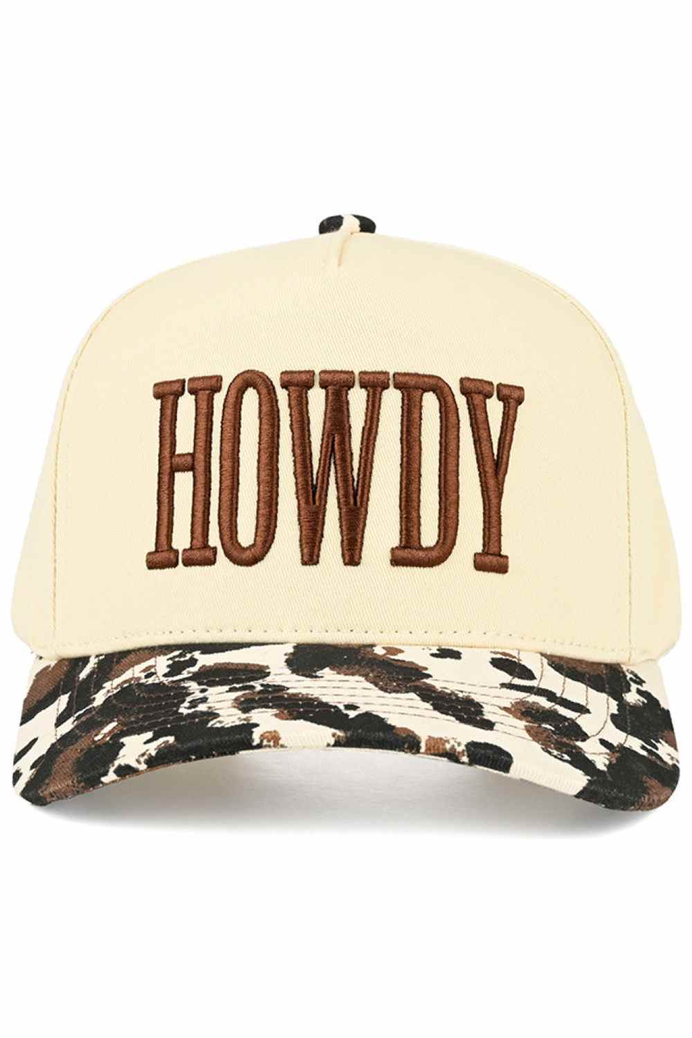 C.C HOWDY Embroidered Letter with Cow Print Trucker Hat