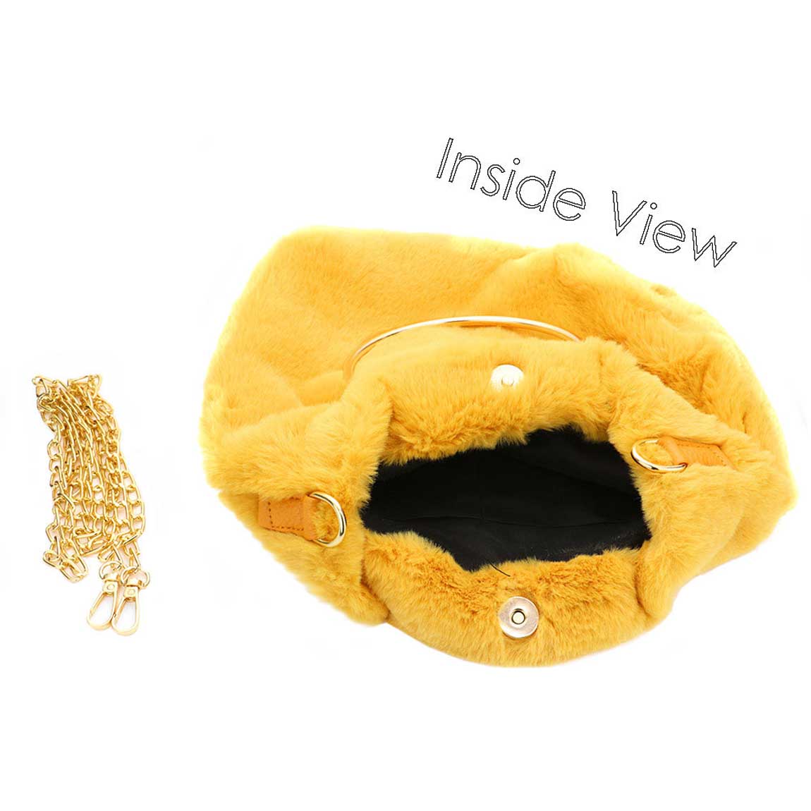 Solid Faux Fur Tote Crossbody Bag