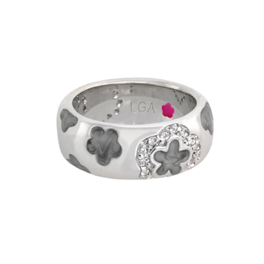 Daisy Love Stackable Ring — Silver Scatter