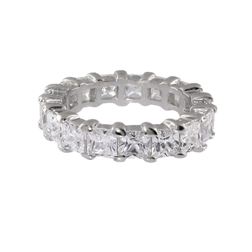 Glamour Pave Eternity Band — Princess-Cut Row