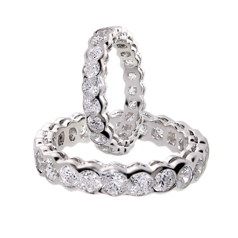Pave Sterling Silver Eternity Ring