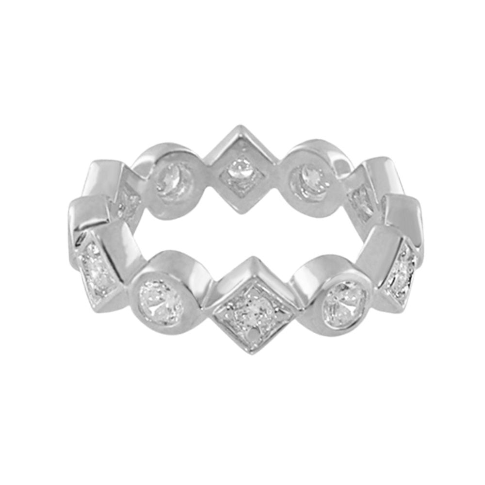 Pave 18K Gold Plated Eternity Ring