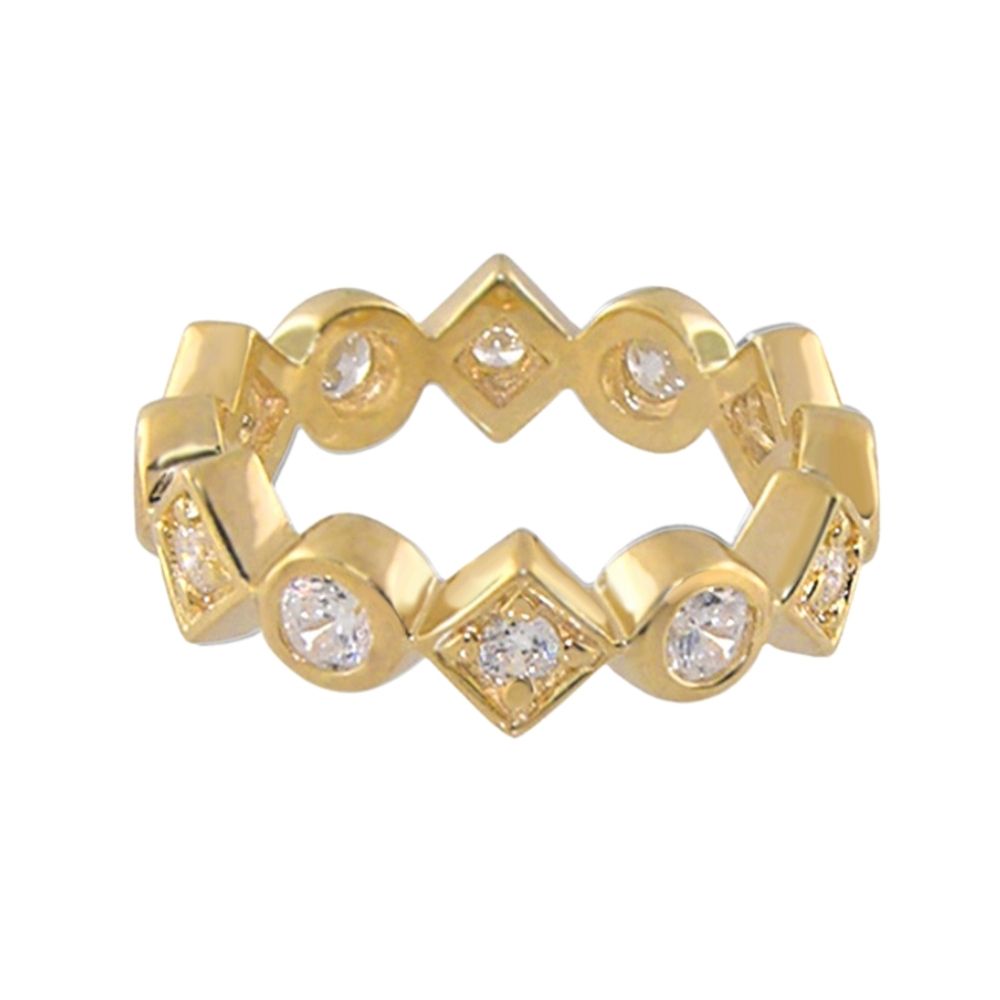 Pave 18K Gold Plated Eternity Ring