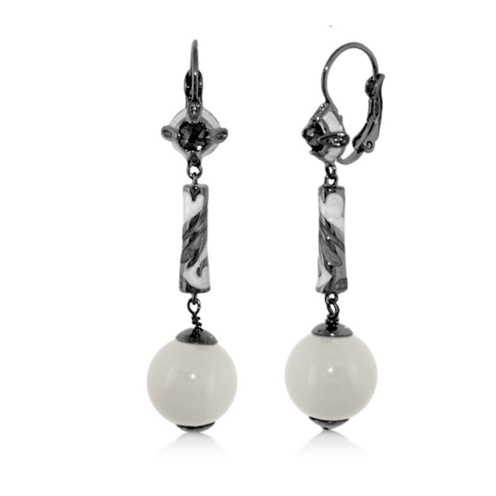 Daisy Swirl Earrings — Pearl Drop Leverback