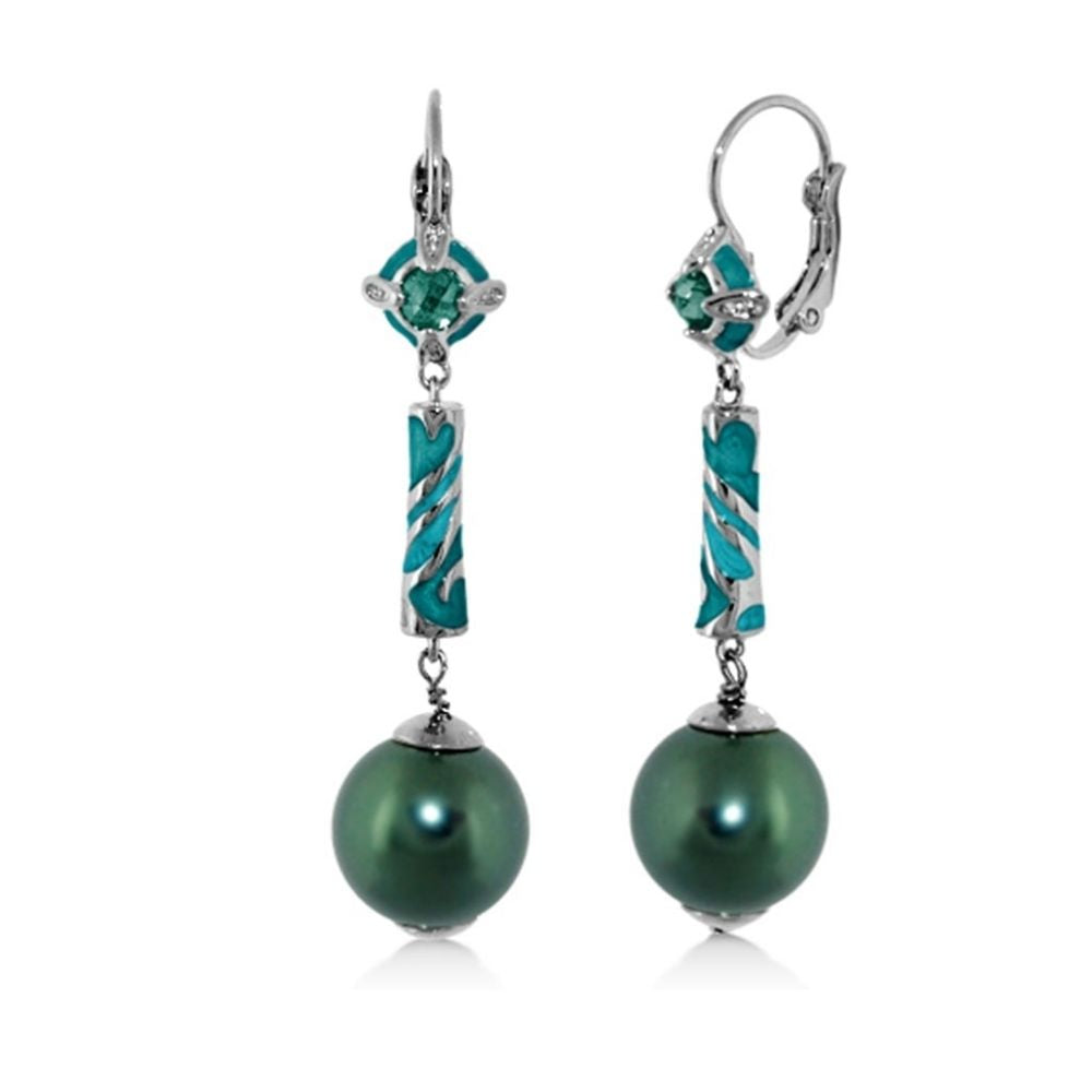 Daisy Swirl Earrings — Pearl Drop Leverback