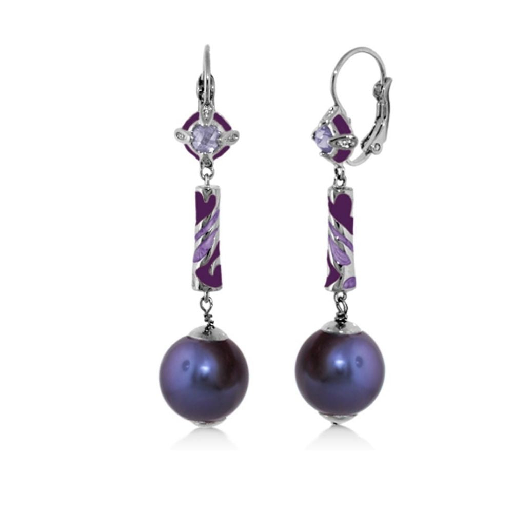 Daisy Swirl Earrings — Pearl Drop Leverback