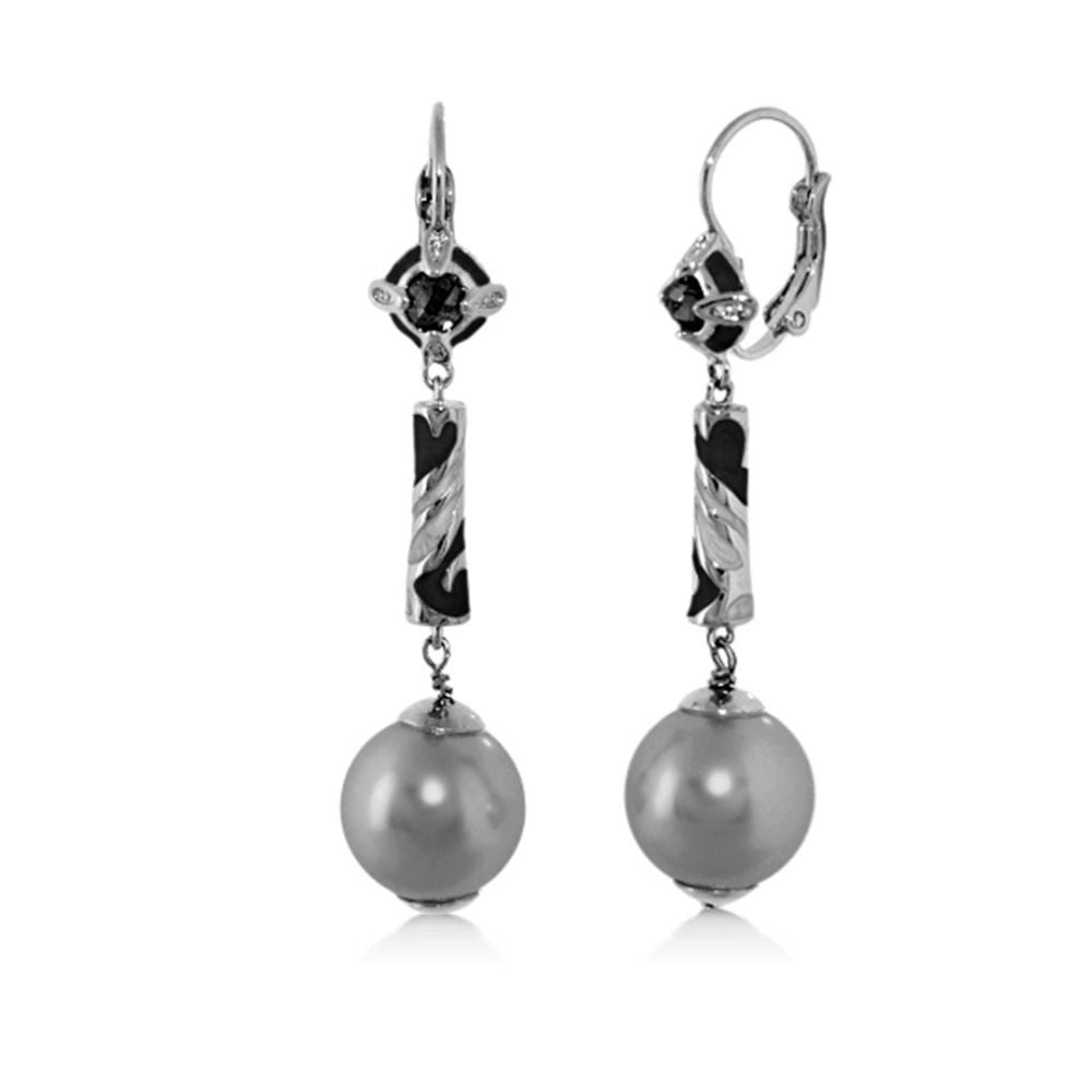 Daisy Swirl Earrings — Pearl Drop Leverback