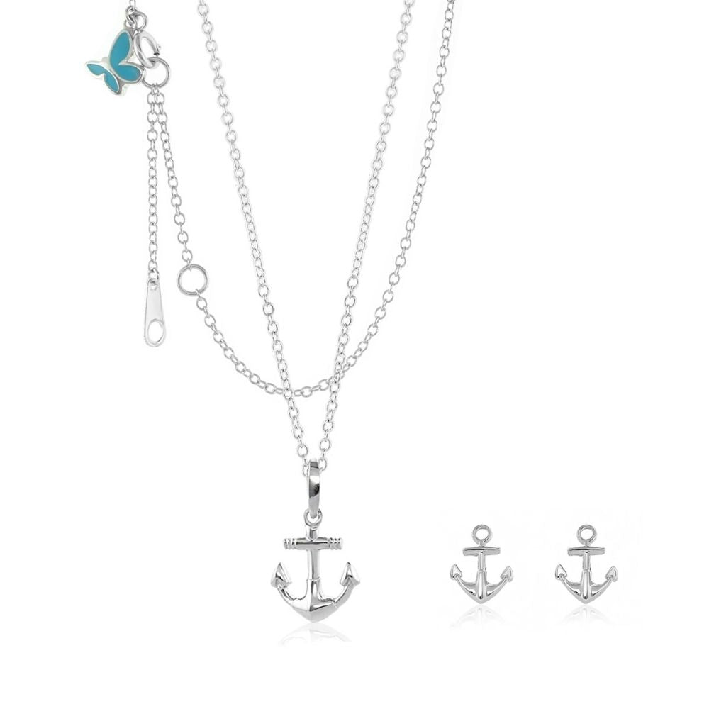 Sydney Leigh Anchor Necklace & Earrings Set