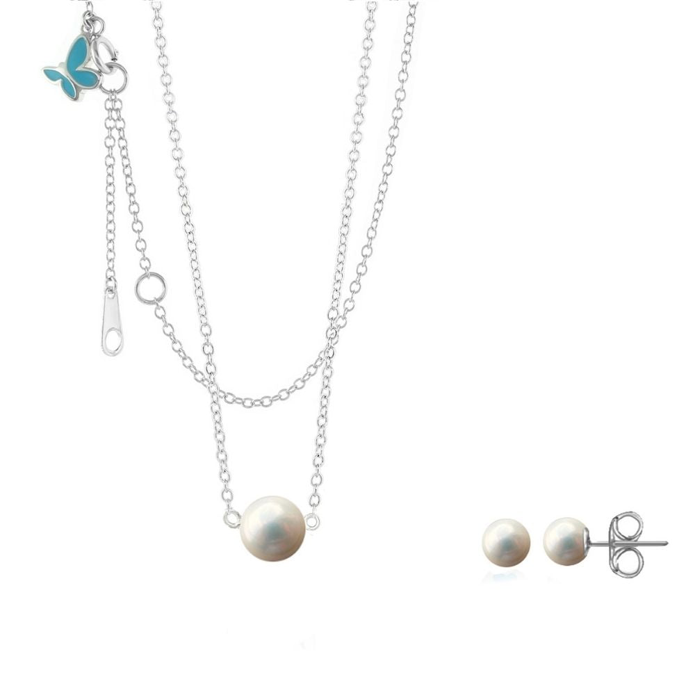 Sydney Leigh Pearl Necklace & Earrings Set