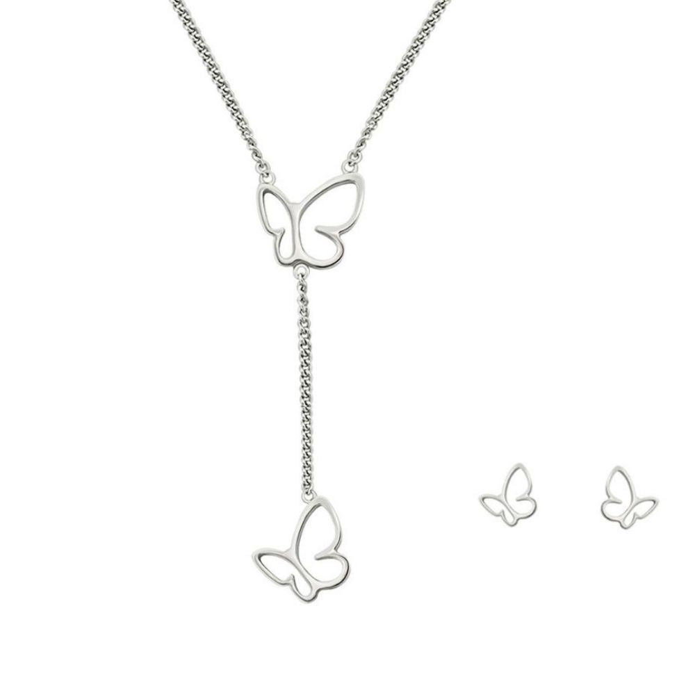 Sydney Leigh Butterfly Necklace & Earrings Set — Y-Drop