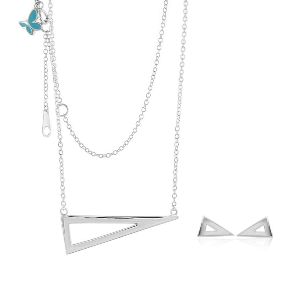 Sydney Leigh Triangle Necklace & Earrings Set